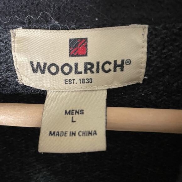 Woolrich Onyx Heather Gray 100% Wool Zip Up Sweater Grandpacore Men’s Size Large - Picture 7 of 16